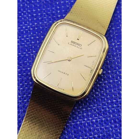 Seiko Lassale Quartz Watch Model #5930-5229 JAPAN 1980S Rare Gold Plated - Picture 1 of 16